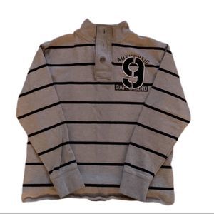 GAP kids- thick grey navy stipe long sleeve 8